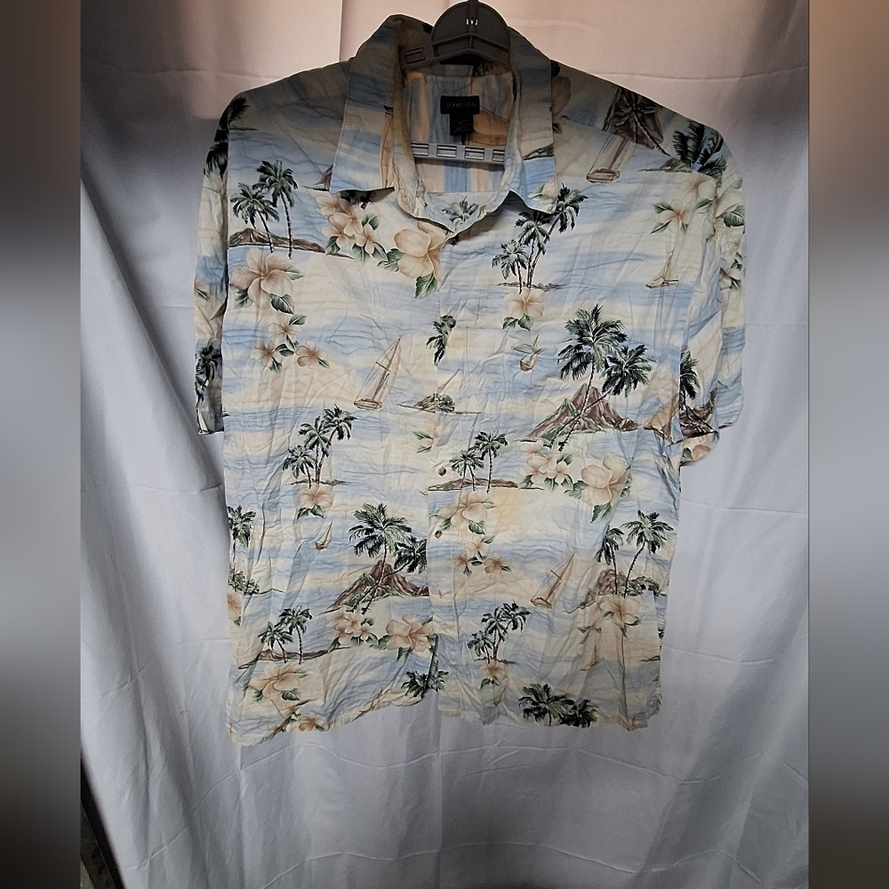 Tropical Print Men's Shirt Beachy Cotton Comfort.